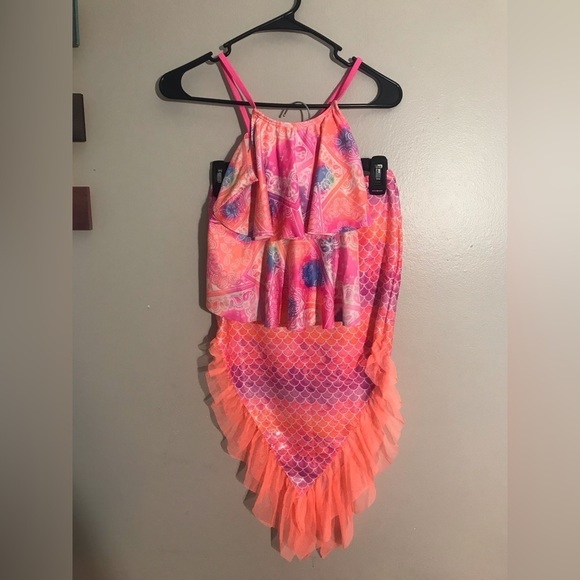 Wonder Nation girls 3pc tankini w/bikini bottom & mermaid style skirt size large - Picture 1 of 12